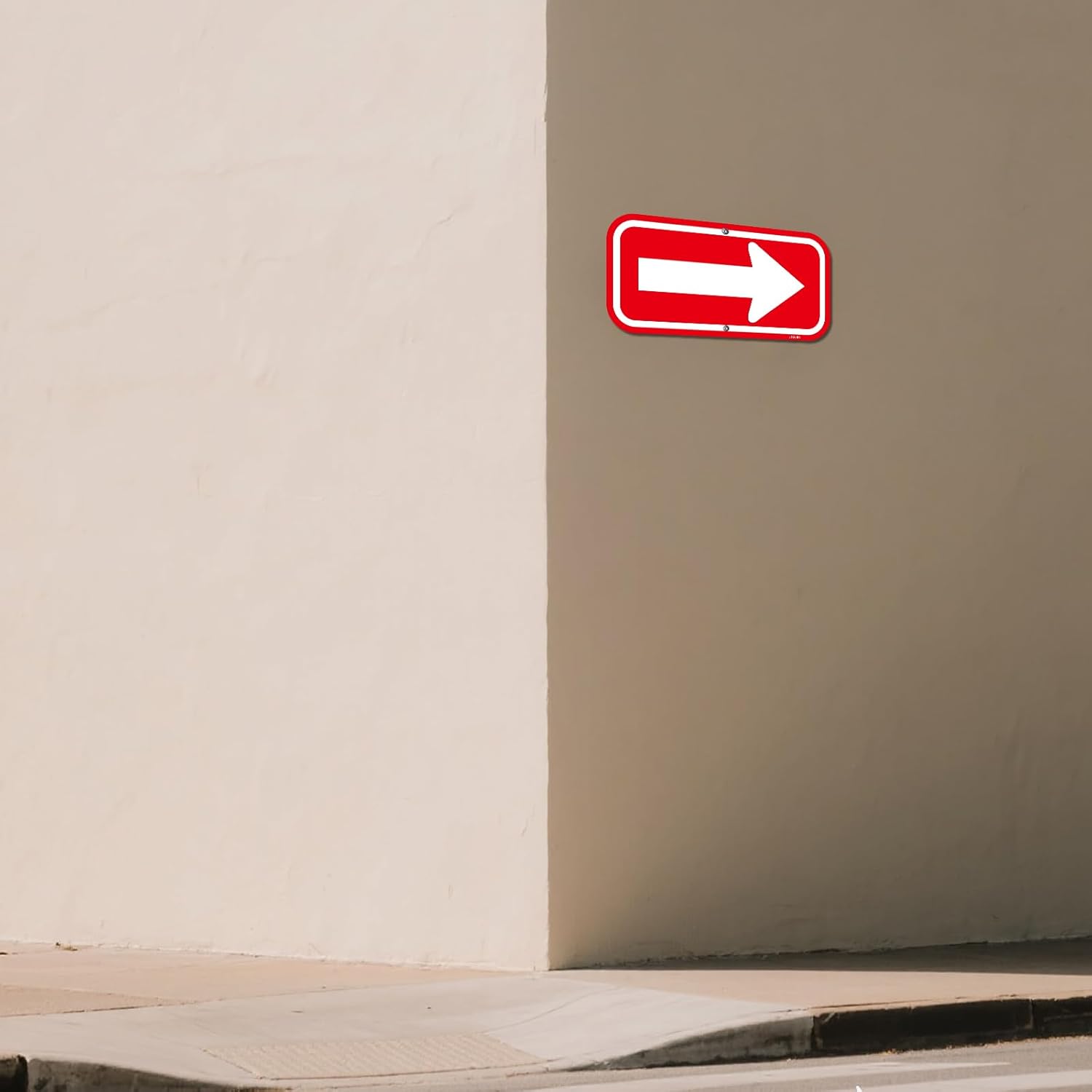 Directional Arrow Sign 4-Pack (12×6 Inches) - Red & White Right Arrow Traffic Sign, Indoor/Outdoor Wayfinding for Parking Lots, Garages, Businesses