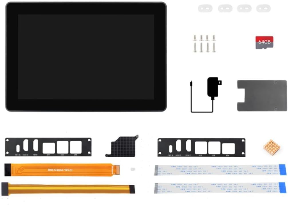 Industrial HMI All-in-one 10.1inch Touch Display Compatible with Raspberry Pi (Not Included), Supports Dual 4K HDMI Output, 10-Point Touch, Aluminum Alloy Case @XYGStudy (RPI-HMI-101D-ACCE)