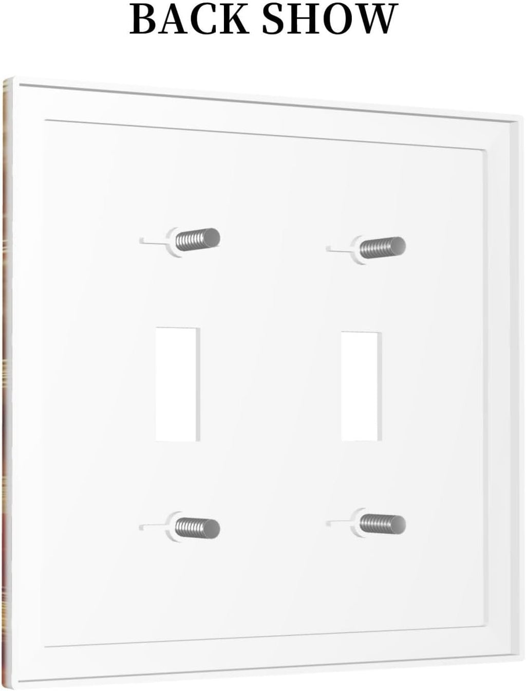 Decorative Light Switch Cover Plate Golden Leaf Red Peony Flowers Floral 2 Gang Wall Plate Oversized Double Toggle Two Switch Wall Cover Plate Dual Device Faceplate