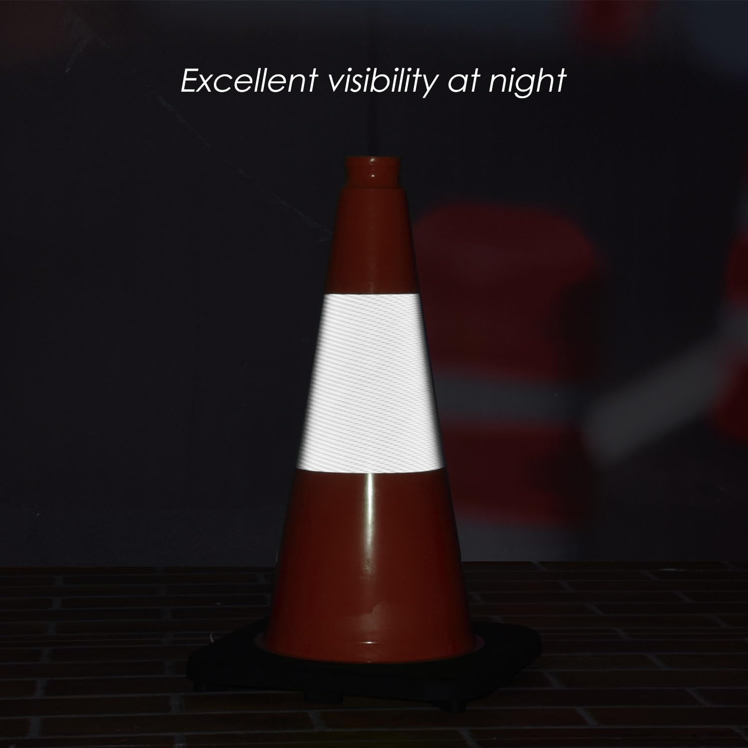 6 Pack 18" Inch Orange PVC Traffic Cones with Heavy-Duty Base, High-Visibility All-Weather Safety Cones for Road Construction, Parking Lot, and Garage Use (6, Orange, 18" Medium)