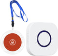 Caregiver Pager Wireless Emergency Button with SOS Alert for Seniors at Home - 38 Melodies 1000+ Feet Range for Elderly Patient Disabled Home Care Life Alert - 1 Plugin Receiver + 1 Transmitter White