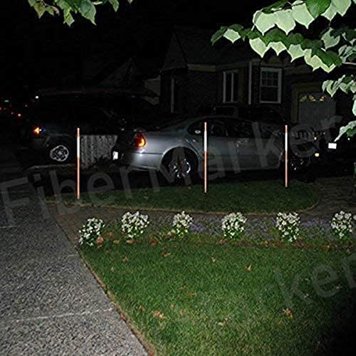 FiberMarker Reflective Driveway Makers 48-Inch Orange 12-Pack 5/16-Inch Dia Solid Snow Pole Reflective Snow Stakes for Roadway