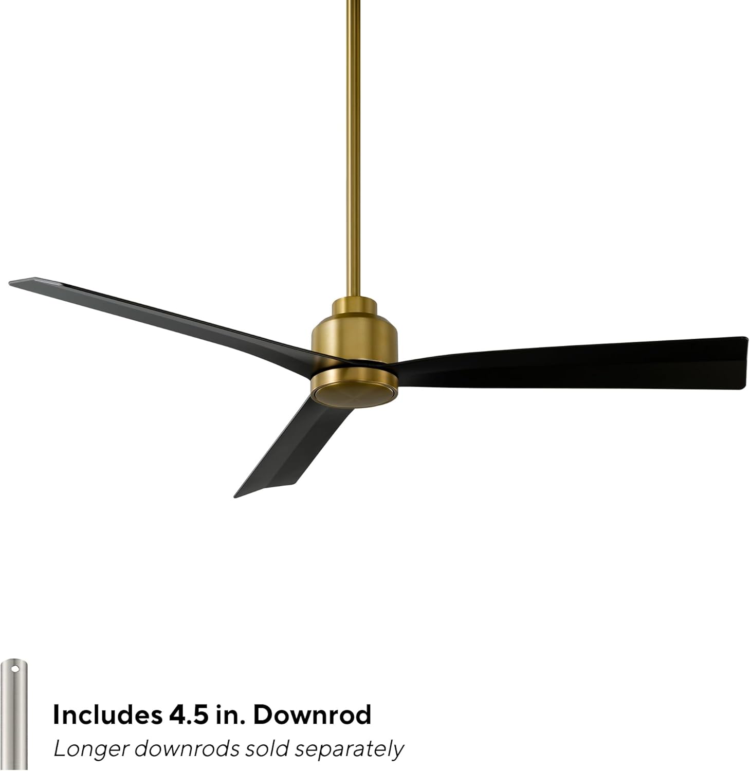 WAC F-003-SB/MB Clean 52" Outdoor Ceiling Fan with Remote, Soft Brass Matte Black