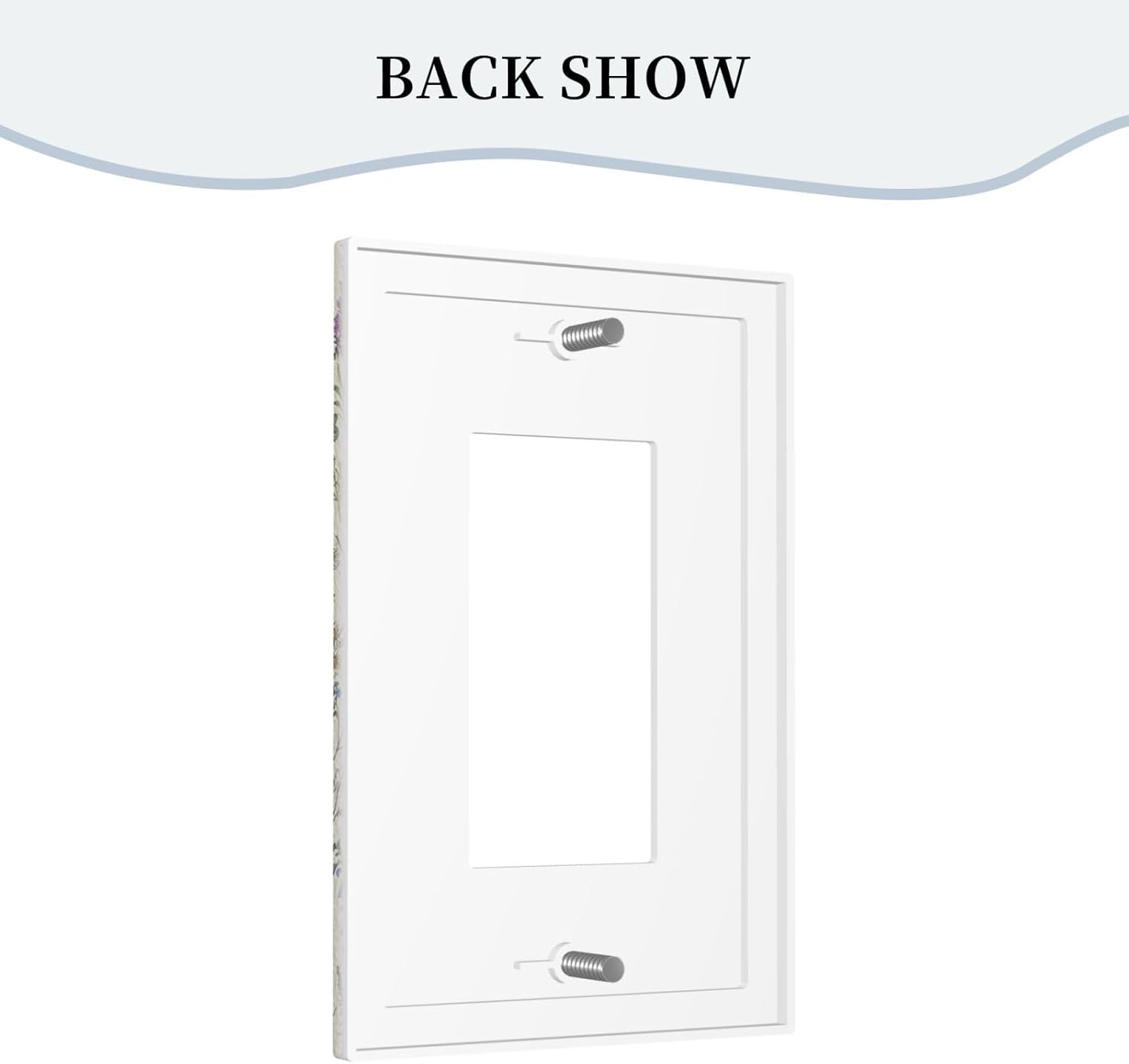 Beige Background Boho Flowers Plant Leaf 1 Gang Rocker Light Switch Covers Single Decora Outlet Wall Plate Decorative Switchplate Faceplate GFCI for Country Bathroom Bedroom Decor