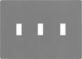 ENERLITES Screwless Triple Toggle Switch Wall Plate, Child Safe Light Switch Cover, Standard Size 3-Gang 4.68" x 6.53", Unbreakable Polycarbonate Thermoplastic, UL Listed, SI8813-GY, Glossy, Gray