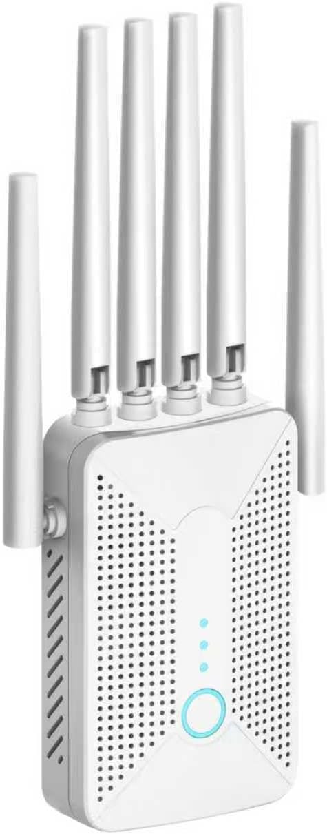 WiFi Extender Signal Booster for Home with 6 Antennas, Stable & Powerful up to 9800 Sq.ft for 64 Devices, Internet Booster, WiFi Repeater & Wireless Access Point，Easy Setup, Ethernet Port
