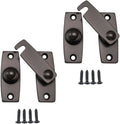 QCAA 2.5" x 2.65", Large, Heavy Forged Solid Brass Door Latch, 180 Degrees Flat Surface Mounting Door Latch Buckle for Doors & Windows, US10B ORB Oil-Rubbed Bronze, 2 Pack, Made in Taiwan