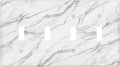 Decorative Light Switch Cover Plate Modern Grey Marble Texture 4 Gang Wall Plates for Electrical Outlets Quad Toggle Switch Plate Covers Outlet Covers Faceplate for Bedroom Home Decor