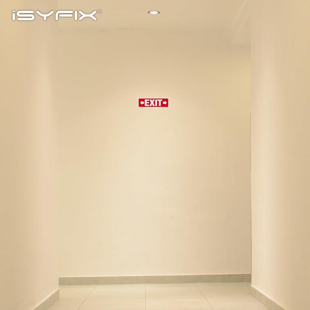 iSYFIX Exit Signs - 2 Pack 12x4 Inch Directional Right & Left Arrow Signs, 40 mil Polystyrene Plastic, UV Laminated, Scratch & Fade Resistant, Waterproof - Ideal for Office, Theater, School, Business