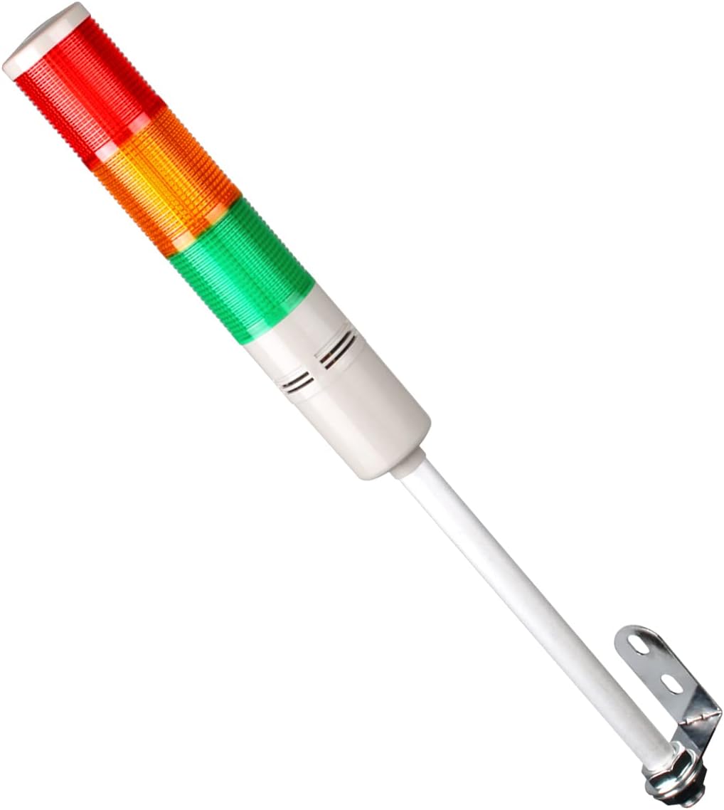 Tower Stack Lights, Industrial Warning Signal Lights Tower Lamps Column, Factory Workshop Safety RGB Signal Indicator, LED Andon Lights (110V, 3 Tiers, Without Sound)