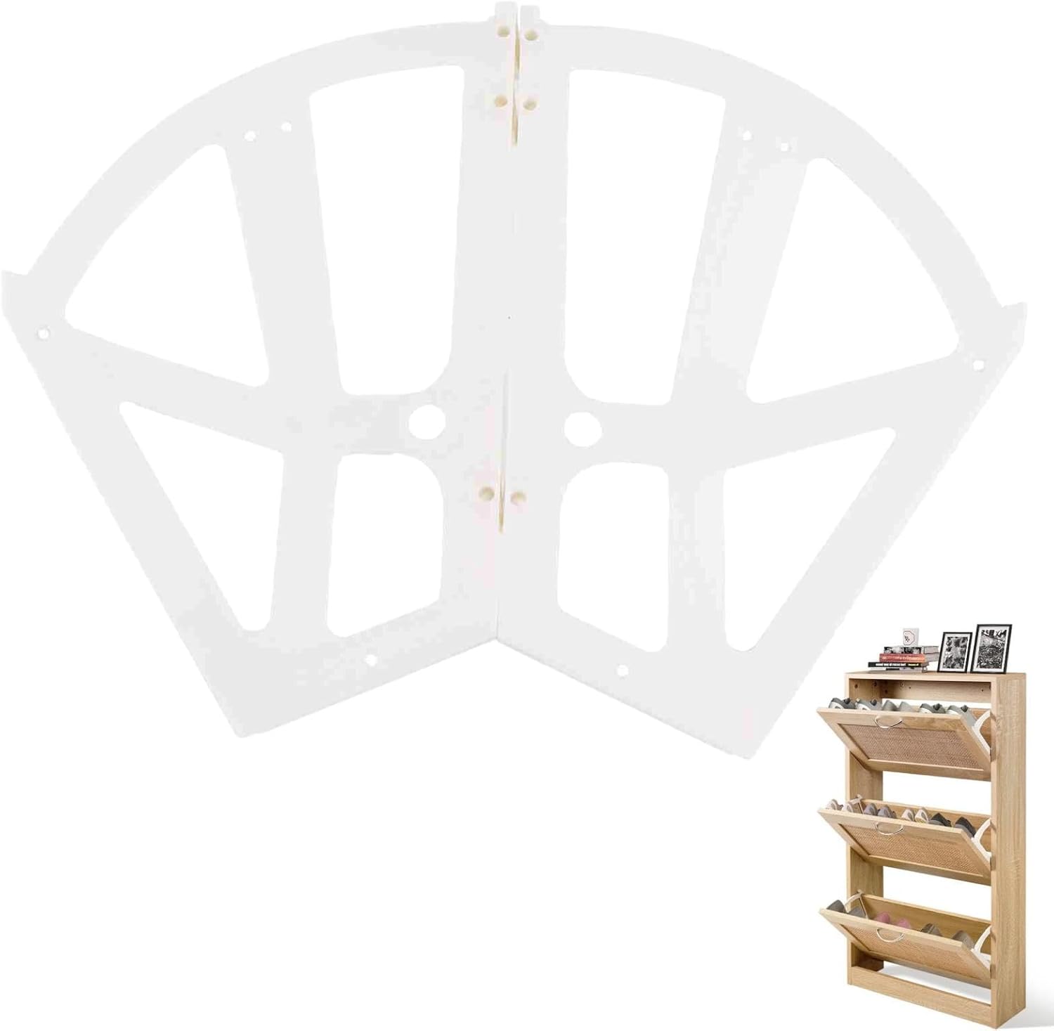 Shoe Rack Hinges, 2 Layers Shoes Drawer Cabinet Hinges Flip Frames Shoes Hollowed Home Furniture Cabinet Hinge Flip Plate Frame Turning Rack Replacement Fittings