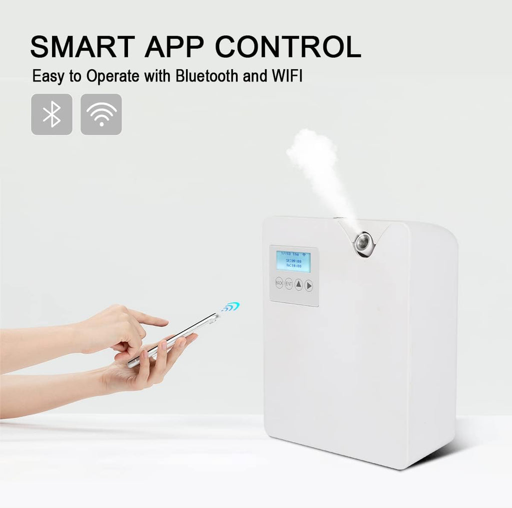 Smart Scent Air Machine for Home, Bluetooth & WiFi Hotel Scent Diffuser with Cold Air Tech, 300ML Waterless Essential Oil HVAC Scent Diffuser for Large Room, Office(White)