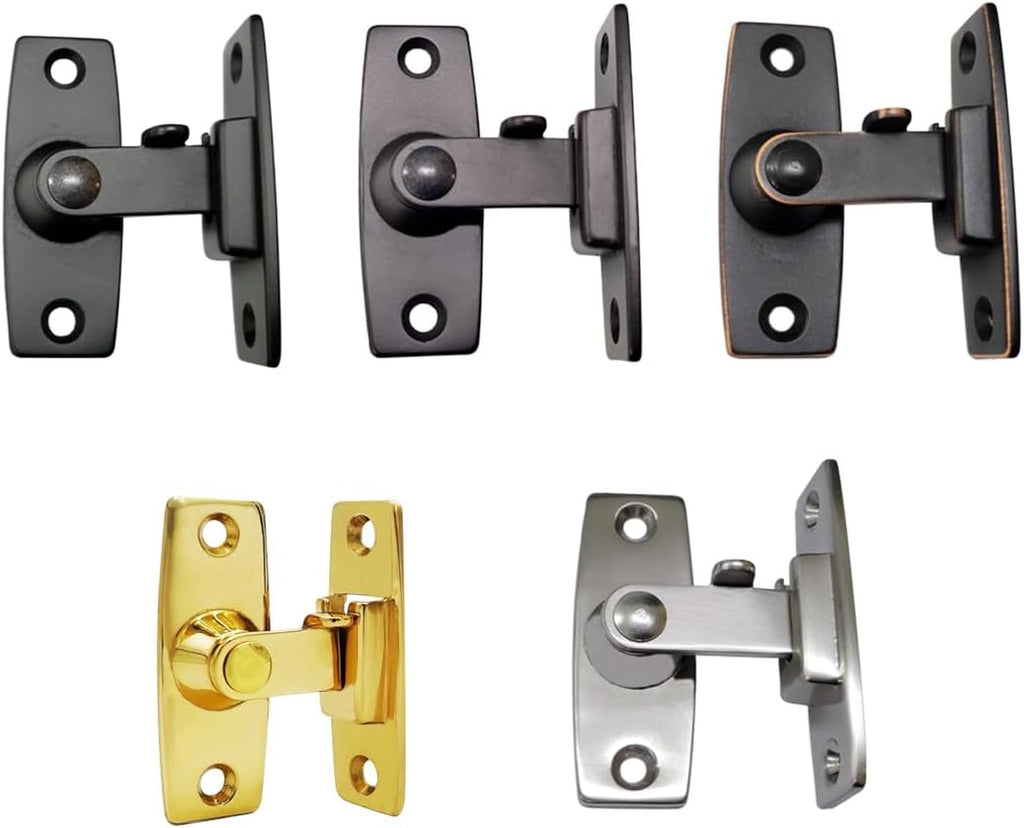 QCAA 2.5" Heavy Forged Solid Brass Door Latch, 90 Degree Right Angle Door Latch Buckle for Doors & Windows, Aged Classic Bronze, 2Pack, Made in Taiwan