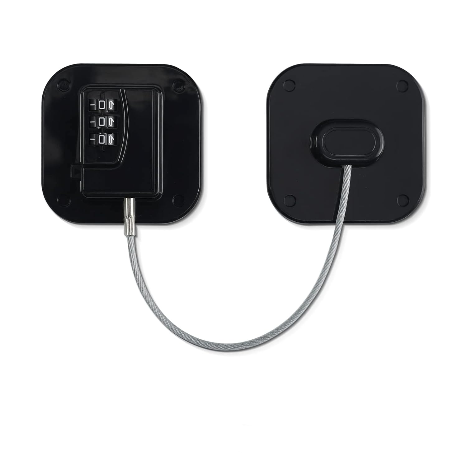 2 Packs Refrigerator Lock Combination Coded Fridge Lock Freezer Child Safety Lock Door Lock with Strong Adhesive No Keys Needed Black