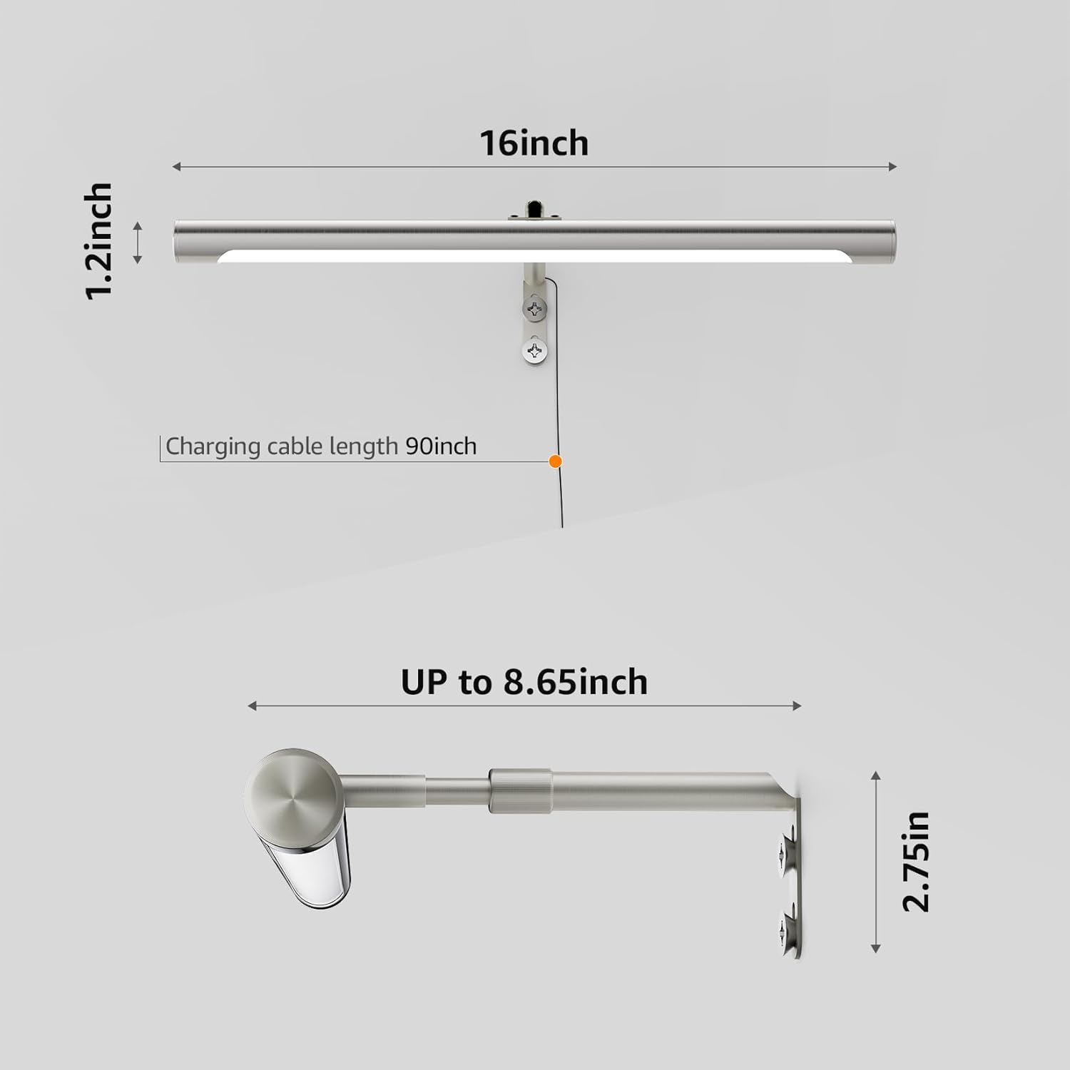 Picture Lights for Paintings Plug in, 16" Adjustable LED Picture Light Art Light with Timer, Remote Control Gallery Painting Wall Light for Picture Display Frame Dartboard Art Work (Nickel)