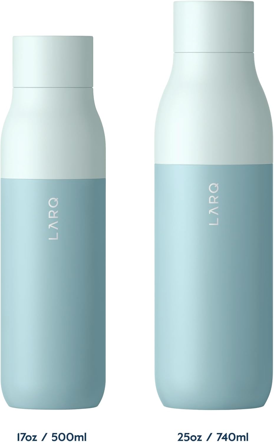 LARQ Bottle PureVis 25 oz - Self-Cleaning and Insulated Stainless Steel Water Bottle with UV Water Purifier and Award-winning Design | Reusable & Travel Friendly, Seaside Mint
