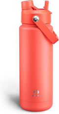 ENCOOL Insulated Water Bottle with Straw Stainless Steel Water Bottle, Leak-Proof, BPA-Free, Double Wall Vacuum Keeps Cold for 24 Hours for Sports, Travel, School (32 oz, Tawny Orange)