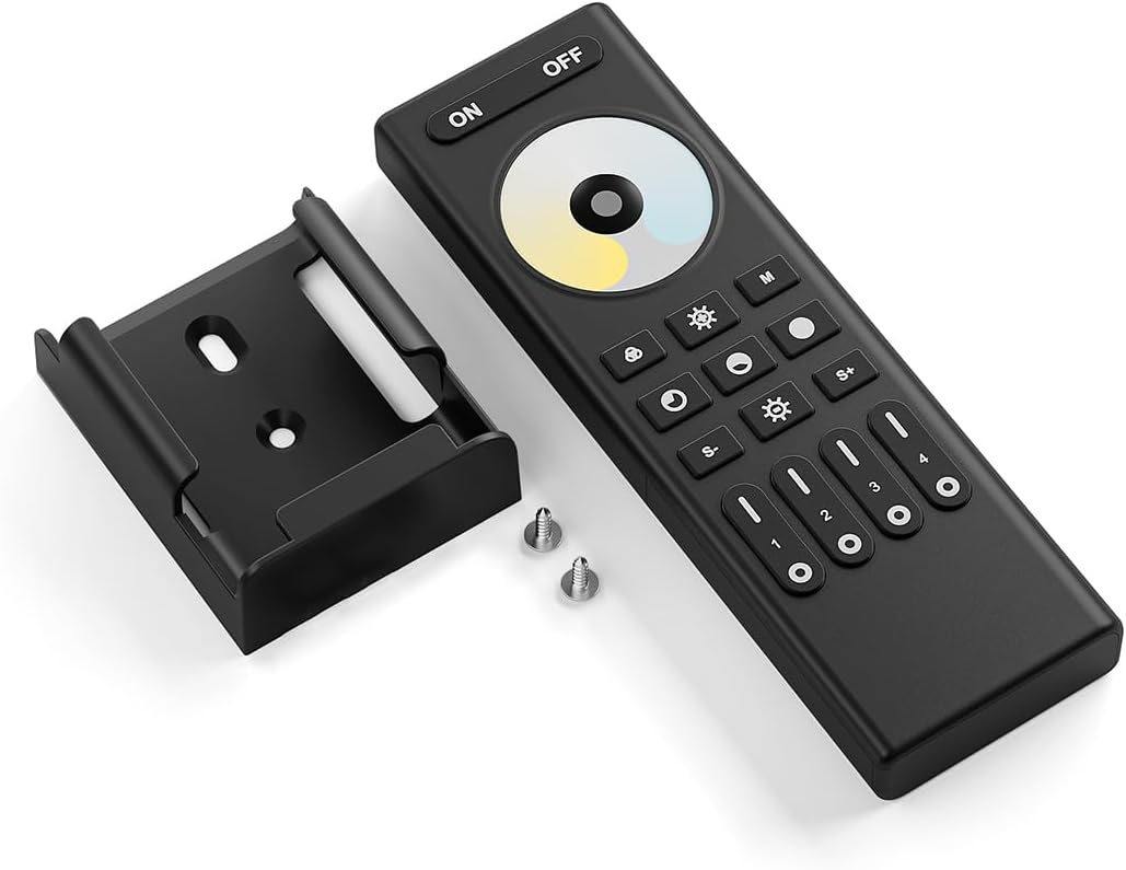 CCT Dual White RF Remote RC02RFB, 4 Zones Group Control for 5050SMD COB CCT(+ CW WW) 3pin Tunable Color Temperature DC5V DC12V DC24V LED Strip, Work with WB5 LM052 LM053 C02W C02RF etc