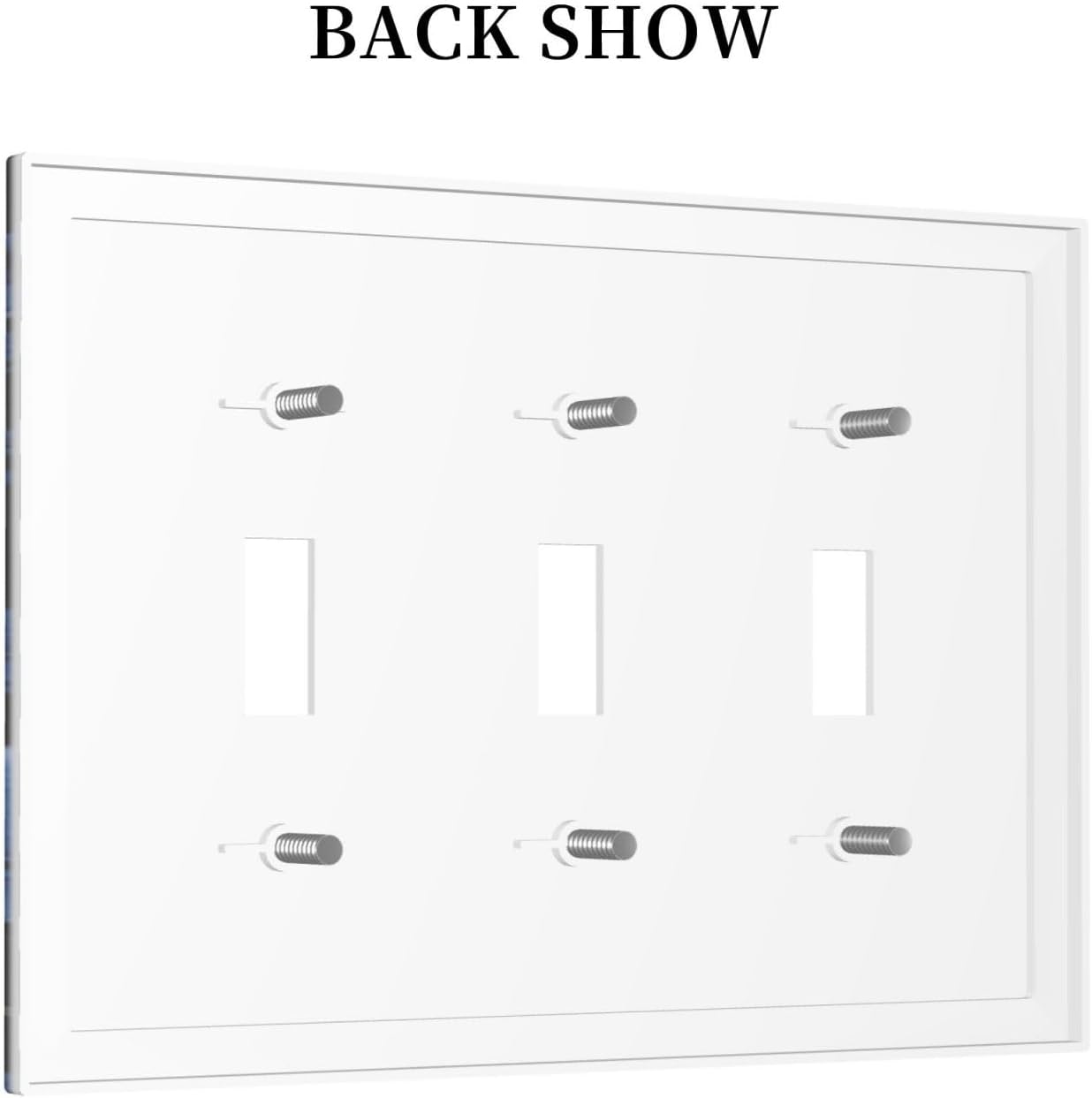 Blue White Flowers Light Switch Covers 3 Gang Triple Toggle Wall Plate Decorative Switchplate Electrical Faceplate for Farmhouse Living Decor