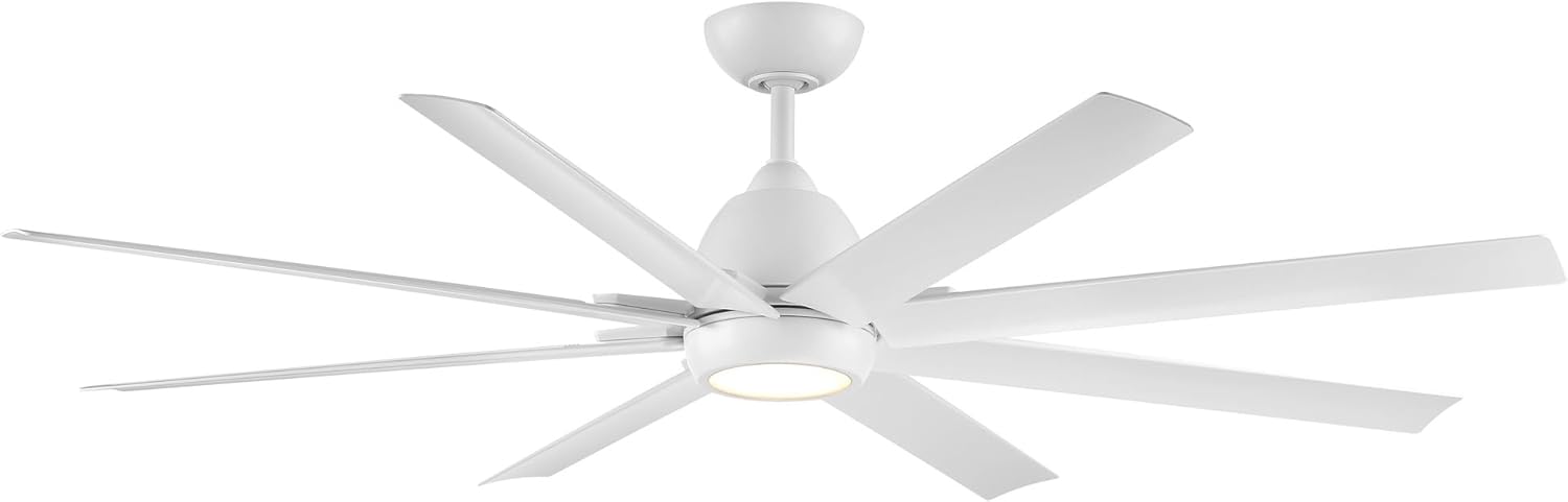 WAC Lighting Mocha XL 8-Blade Aluminum Smart Ceiling Fan in Brushed Nickel