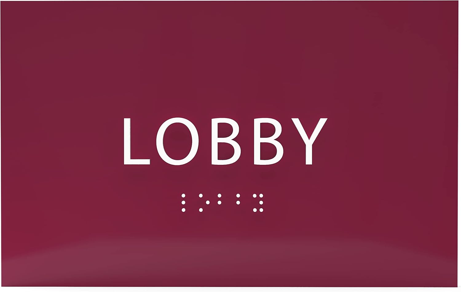 6" X4" Lobby Sign - Tactile Graphics Grade 2 Braille Text Reception Area Sign| Utility ADA Compliant Wall Mount Plastic Signs For Hospital, Offices, Businesses & Apartments