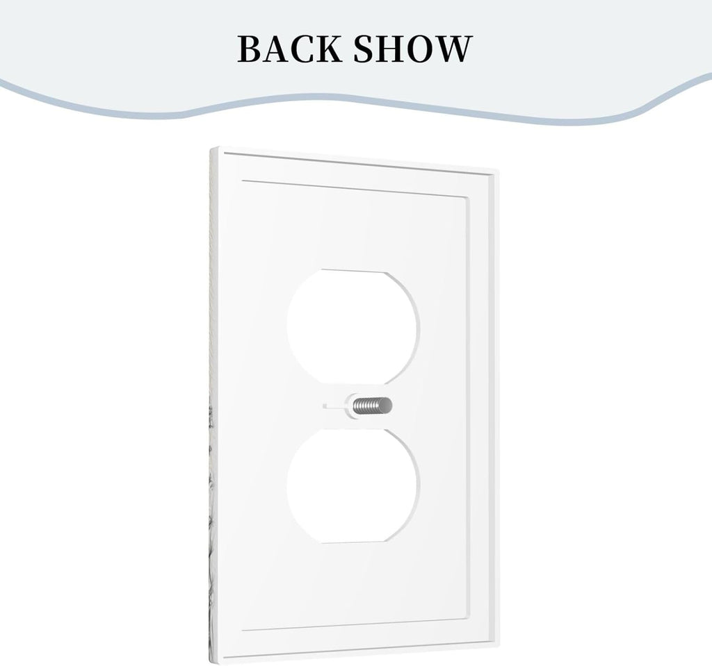 Personalized Wall Plate Decorative Light Switch Cover Black and Beige Garden Plants Flowers Single Duplex Switchplate 1 Gang Outlet Plate Decora Light Switch Plate for Home Office Decor