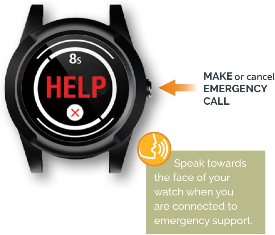 Safety+ 4G Medical Alert System for Seniors: Smart Watch, Fall Detection, 24/7 Monitor, WiFi Locate, SOS Button, Small, Lightweight, (Call to Activate)
