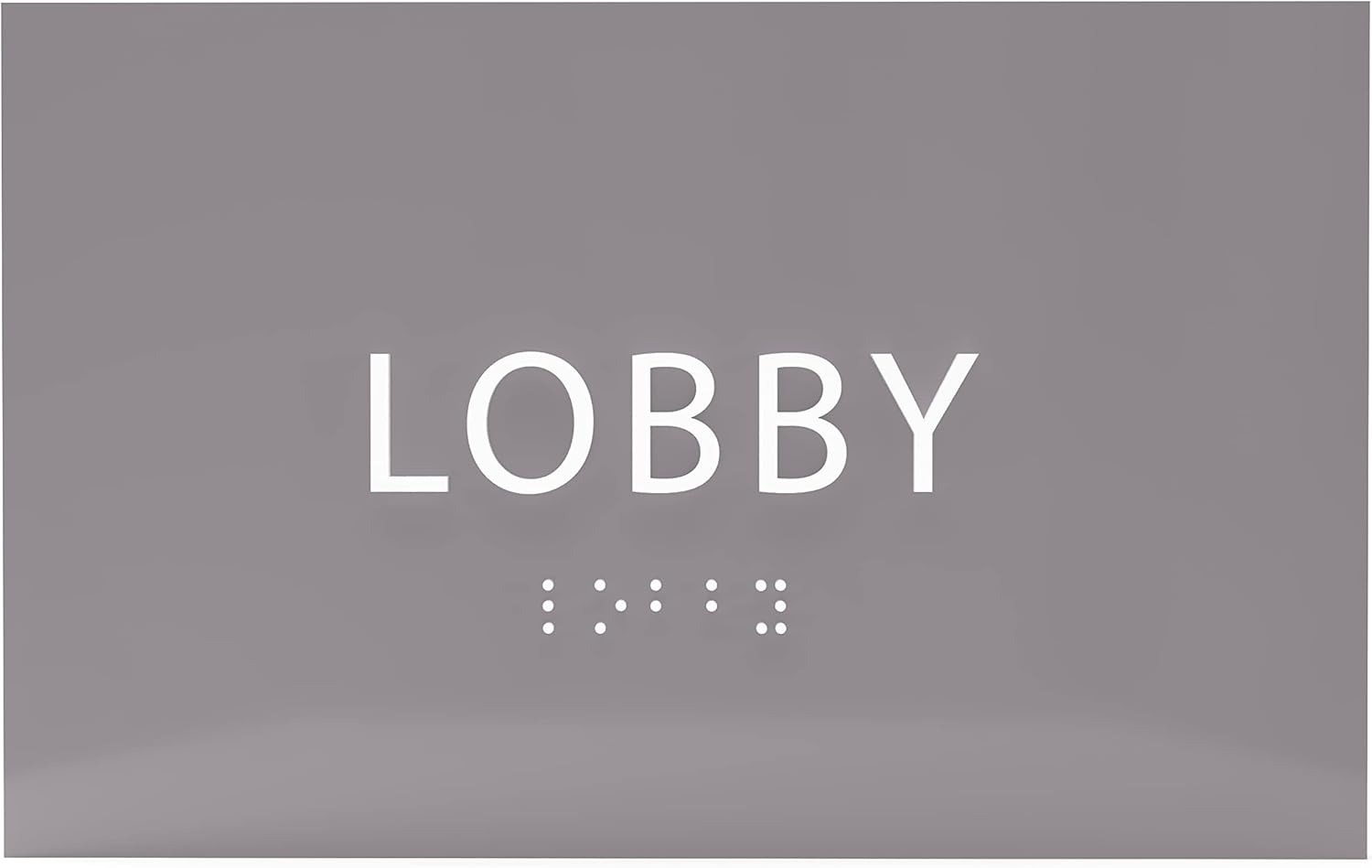 6" X4" Lobby Sign - Tactile Graphics Grade 2 Braille Text Reception Area Sign| Utility ADA Compliant Wall Mount Plastic Signs For Hospital, Offices, Businesses & Apartments