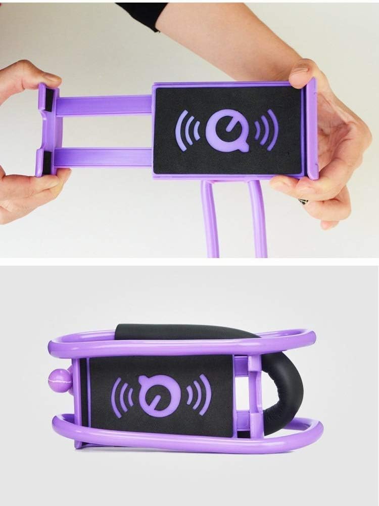 Chapter Seven Universal Smart Mobile Phone Stand,Hanging on Neck Cell Phone Mount Holder, Flexible Lazy Bracket DIY Free Rotating for Multiple Functions (Black) (Purple)