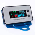 IPX7 Waterproof Battery Monitor with Bracket 7-100V,Car Motorcycle Golf cart Battery Meter Digital Display Capacity Remaining Capacity Percentage Tester with Buzzer Alarm and Temperature