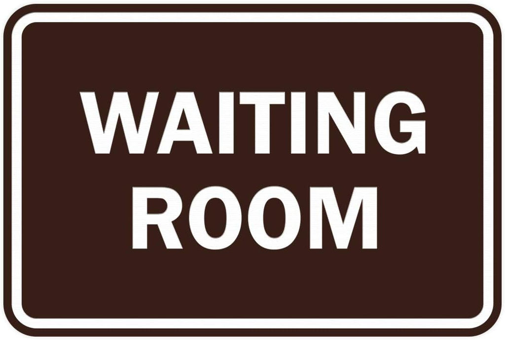 Signs ByLITA Classic Framed Waiting Room (Dark Brown) - Medium 2 Pack