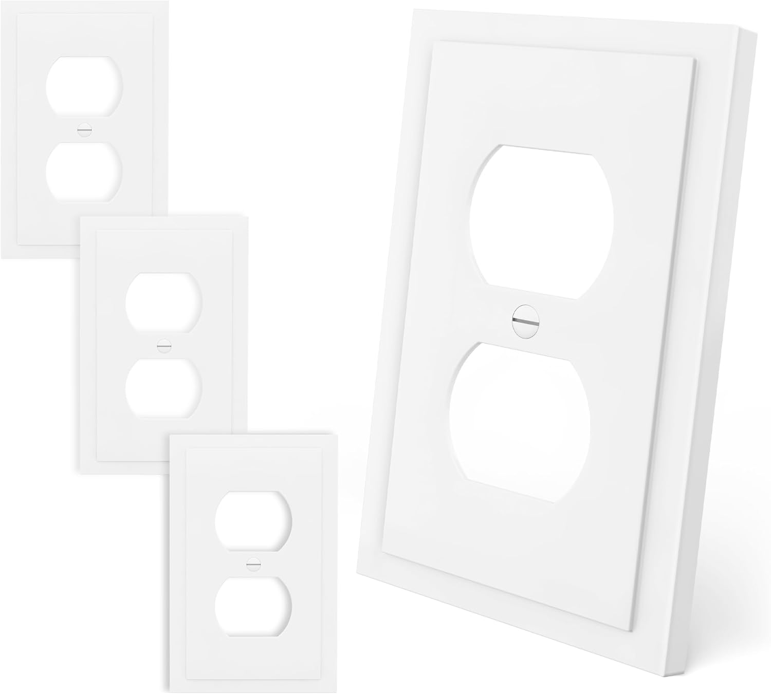 Outlet Covers Wall Plate Electrical Outlet Cover Plates Dual Receptacle Outlet Faceplate for Light Switches, Smart Switch, GFCI, Dimmers, Receptacle, USB Outlet (4 Pack, 1-Gang 4.88X3.18 Inch)
