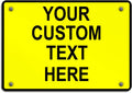 Aluminum Weatherproof Metal Sign Multiple Sizes Custom Personalized Text Here Yellow Black Caution Horizontal Street Signs 10x7Inches