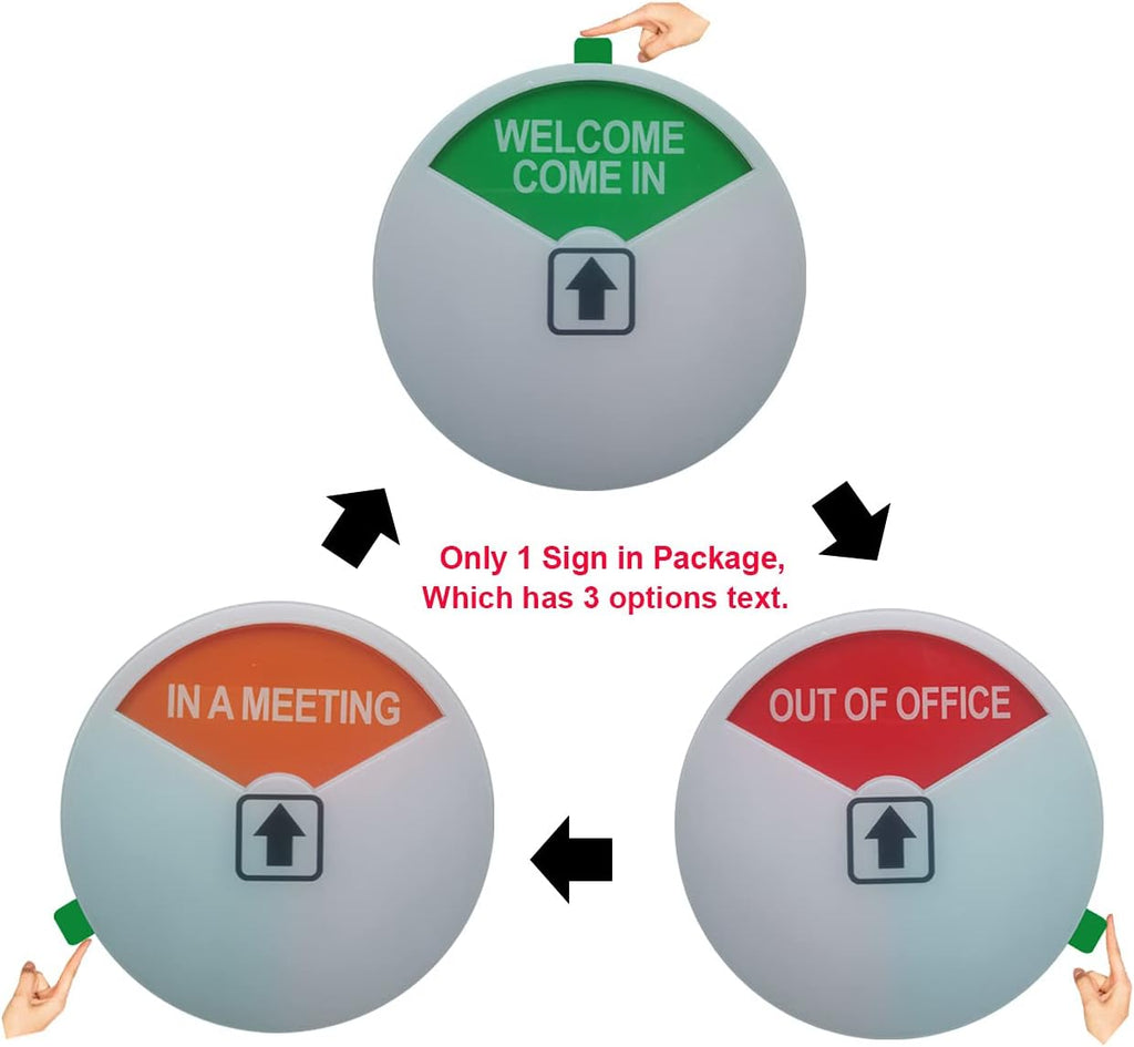 Privacy Door Sign, Welcome Come in/in a Meeting/Out of Office/Office/Conference Sign for Offices,with Strong Adhesive Tape, 4 x 4 x 0.3 Inch Acrylic, (White, 1 Pack)