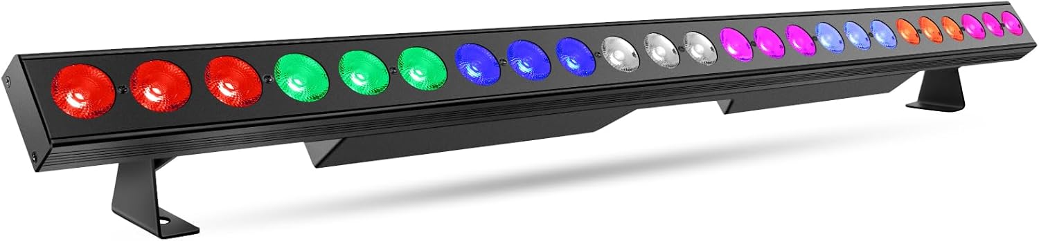 LED Stage Wash Light Bar - OPPSK 150W 6IN1 RGBWA+UV Color Changing Linear Wall Washer DJ Light Bar by DMX 8 Zones Control Sound Activated Uplight for Event Party Church Wedding Stage Lighting