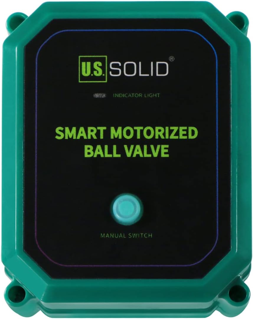 U.S. Solid 1/2" Smart Motorized Ball Valve - Remote App Mobile Control Stainless Steel Electrical Ball Valve with Manual Switch, 5V DC USB Connection