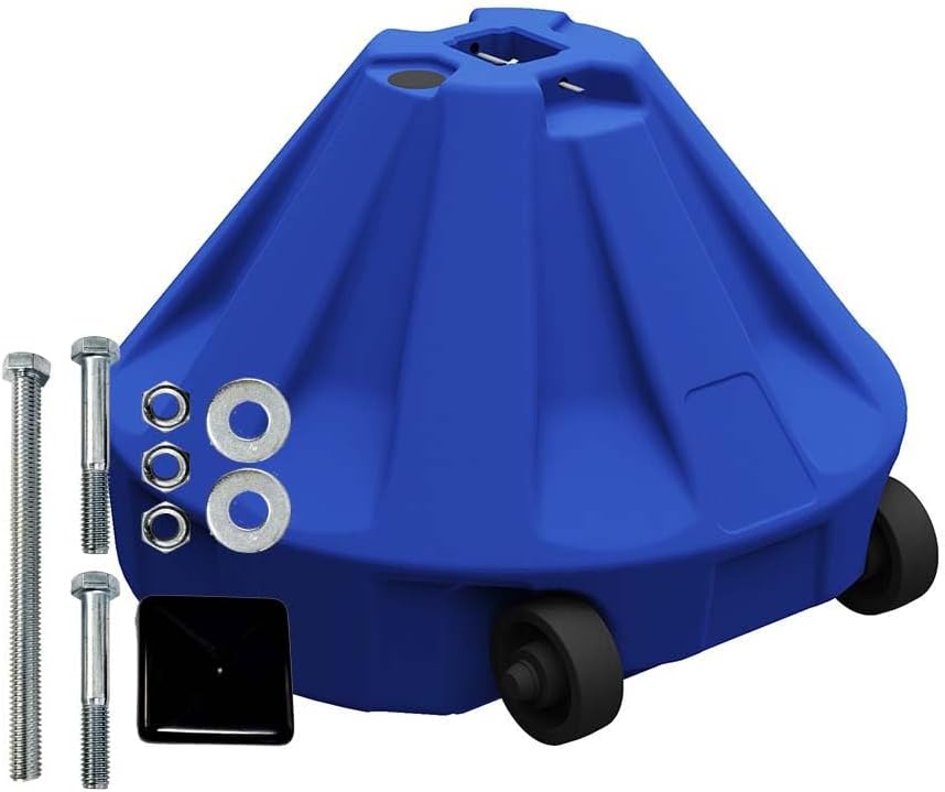 Plasticade Roll-A-Post Portable Signpost Base for 24" x 24" or Smaller Signs, Designed for School, Airport, Parking Lot, Durable Plastic, Wind Resistance, 18" x 12", Blue, Post Not Included