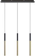 ALTAIR 3 Mini Pendant Lighting Black-Brass - LED Hanging Light Fixture for Kitchen Island, Bar, Foyer - Cluster Pendants - Dimmable, Adjustable Wire, Lamp Bulb Included