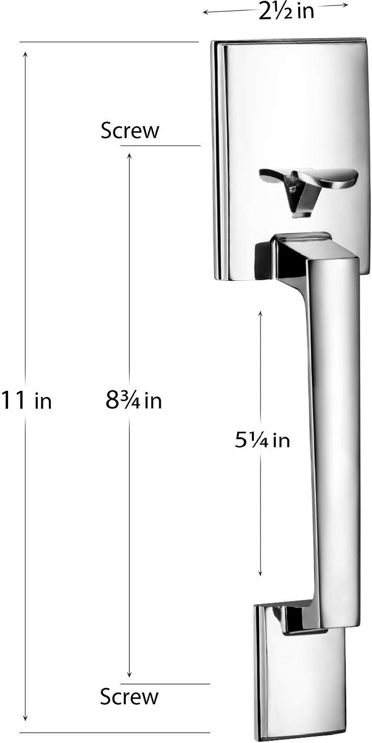 Berlin Modisch Single Cylinder HandleSet with Lever Door Handle (for Entrance and Front Door) Reversible for Right and Left Handed and a Single Cylinder deadbolt Handle Set Polished Chrome Finish
