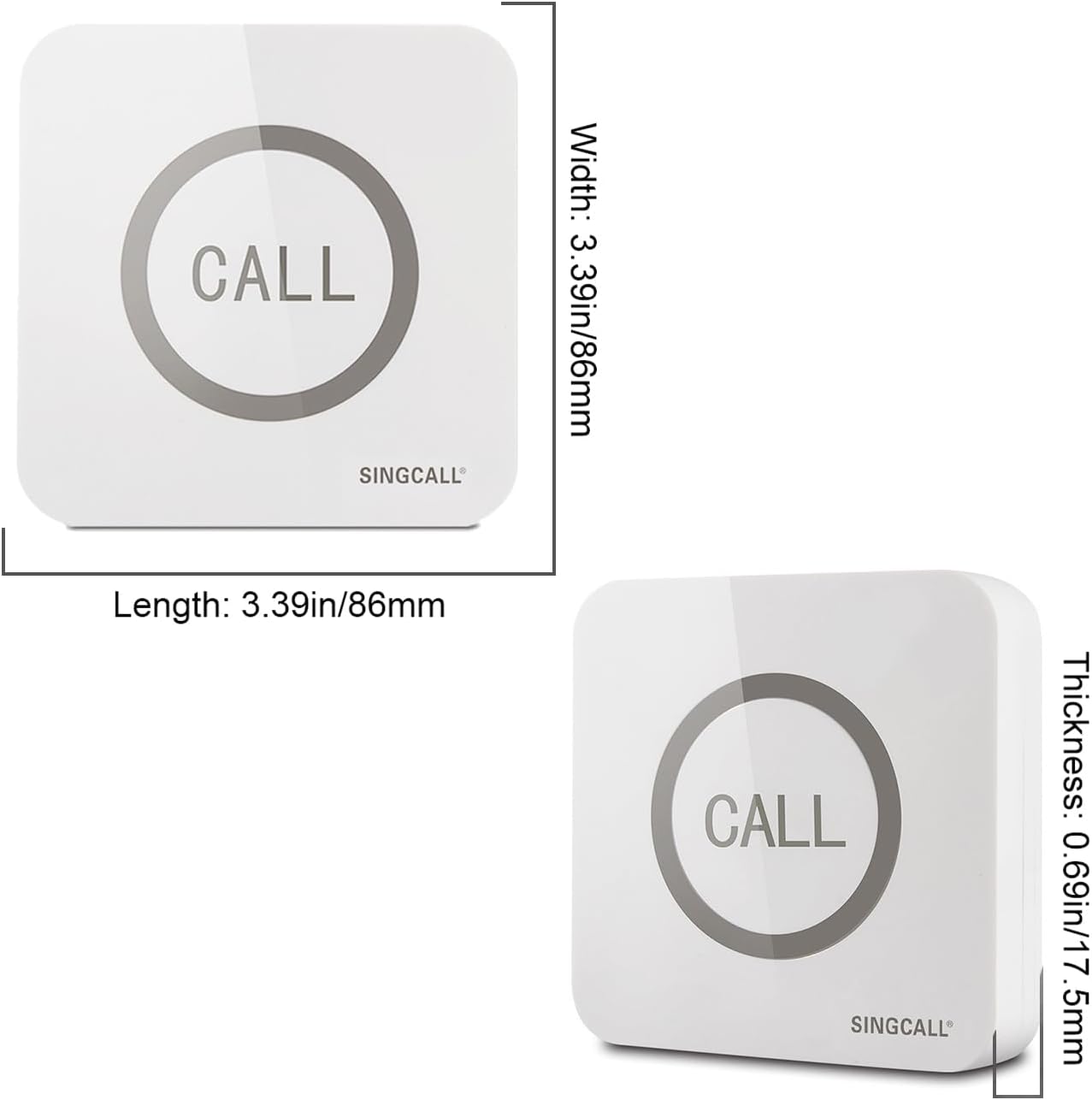 SINGCALL Restaurant Pager System Waiter Calling System Pagers and Beepers for Kitchen,Fast Food,Hotel,Restaurants,Cafe,Bar to Call Waiters 2 Waterproof Wireless Call Buttons