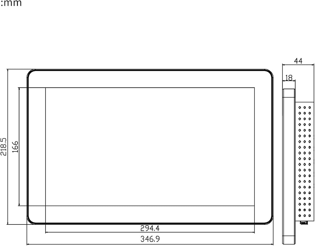 GreenTouch 13.3 Inch PCAP Touch Screen LCD Display- Open Frame TFT LCD Monitor with 12V 4A Powered - 1920 * 1080 HD