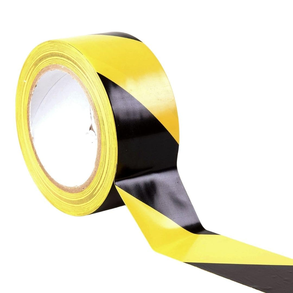 GTSE 2 inch x 108 ft Black/Yellow PVC Vinyl Floor Tape, 24 Rolls, Safety Marking Tape, 6 mil Thick, Suitable for Dance Floors, Gyms, Warehouses, Sports Facilities