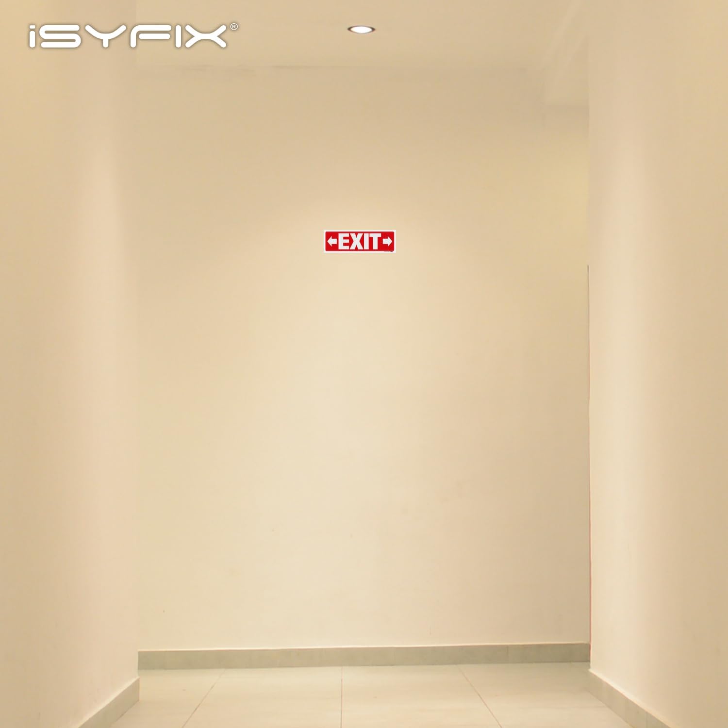 iSYFIX Exit Signs Stickers 6 Pack 12x4 Inch - Laminated Premium Vinyl Directional Right & Left Arrow Signs for Buildings, Office, Workplace, Stores, Schools, Theaters, Parking, Restaurants, Factories