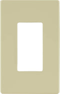 LIDER Matte Finish Decorator Switch Cover, Screwless Wall Plate, Mid-Size 1-Gang 4.88" x 3.11", Unbreakable Polycarbonate Thermoplastic, UL Listed, LSWP-31M-I, Ivory