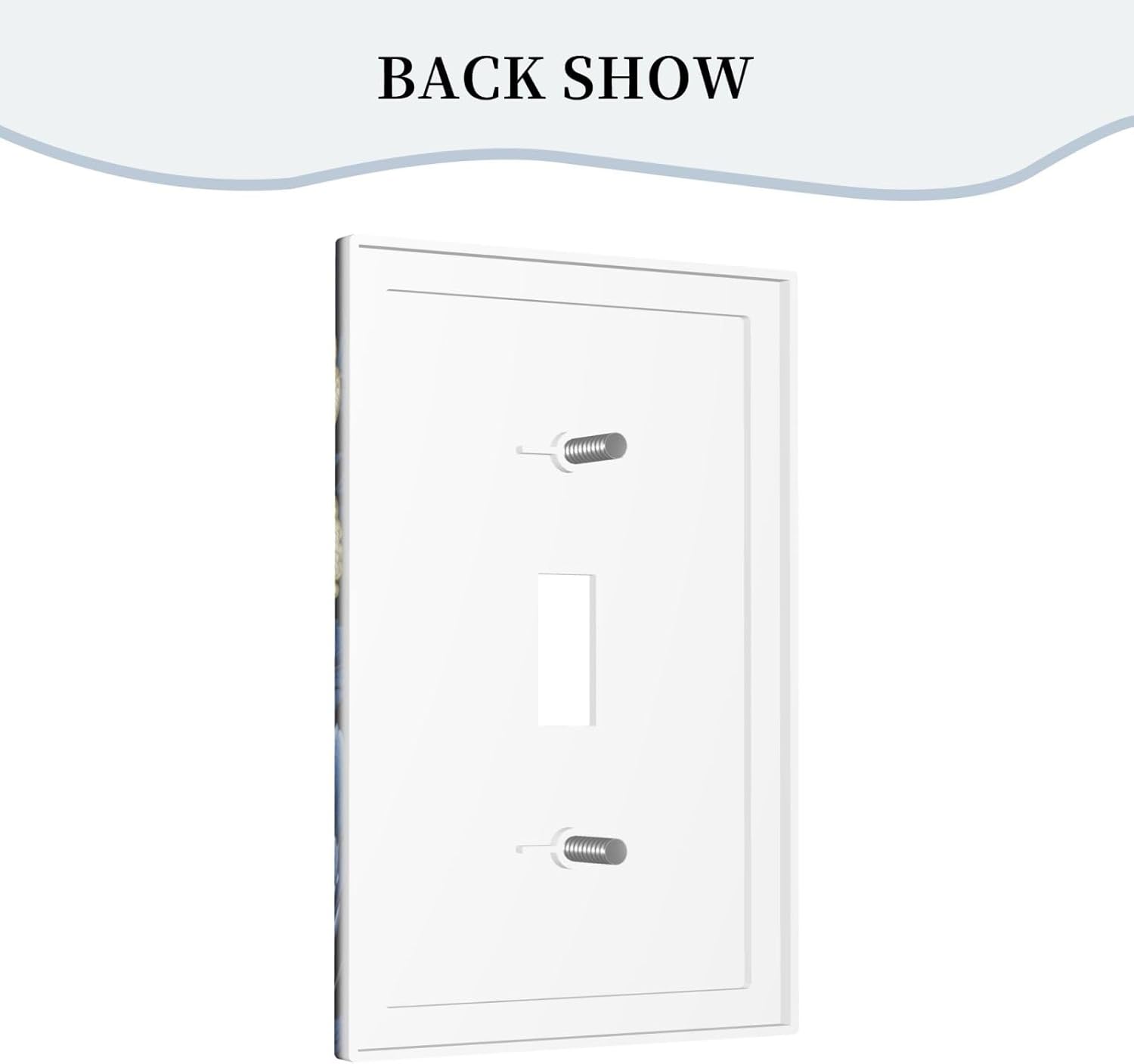 Blue White Flowers Light Switch Covers 1 Gang Single Toggle Wall Plate Decorative Switchcover Electrical Switchplate for Country Living Decor