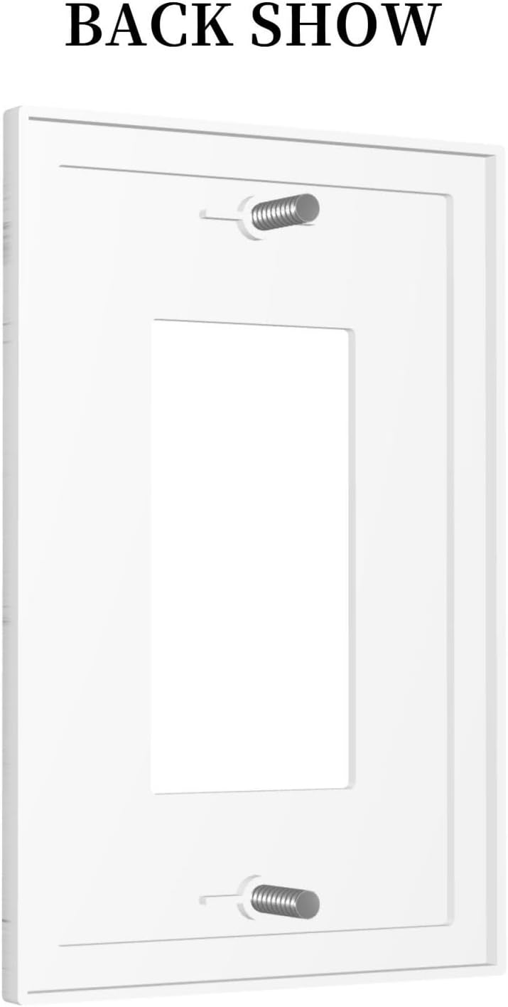 Decorative Outlet Covers White Grey Abstract Modern Marble 1 Gang Single Rocker Light Switch Cover Plate Wall Plates GFCI Faceplate for Bathroom Kitchen Decor