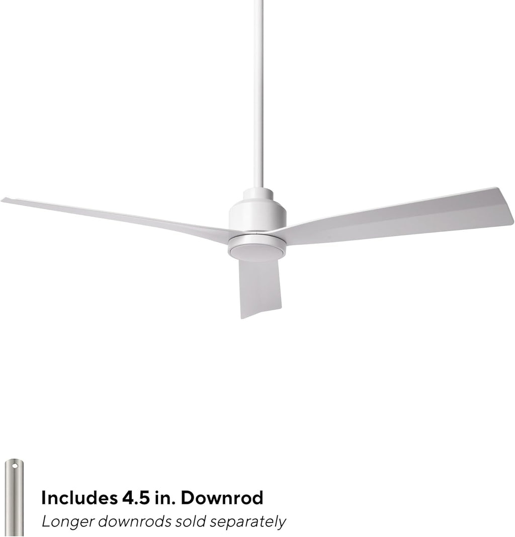 Clean Indoor/Outdoor 3-Blade Smart Compatible Ceiling Fan 52in Matte White with Remote Control and Wall Cradle. Works with iOS/Android, Alexa, Google Assistant, Samsung SmartThings, and Ecobee.