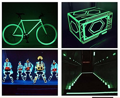 Glow in The Dark Tape - 33 FT X 0.5 Inch Luminous Photoluminescent/Luminescent Emergency Roll Safety Egress Markers Stairs, Walls, Steps, Exit Sign. Glowing Pro Theatre Stage Floor (65 ft X 1 inch)