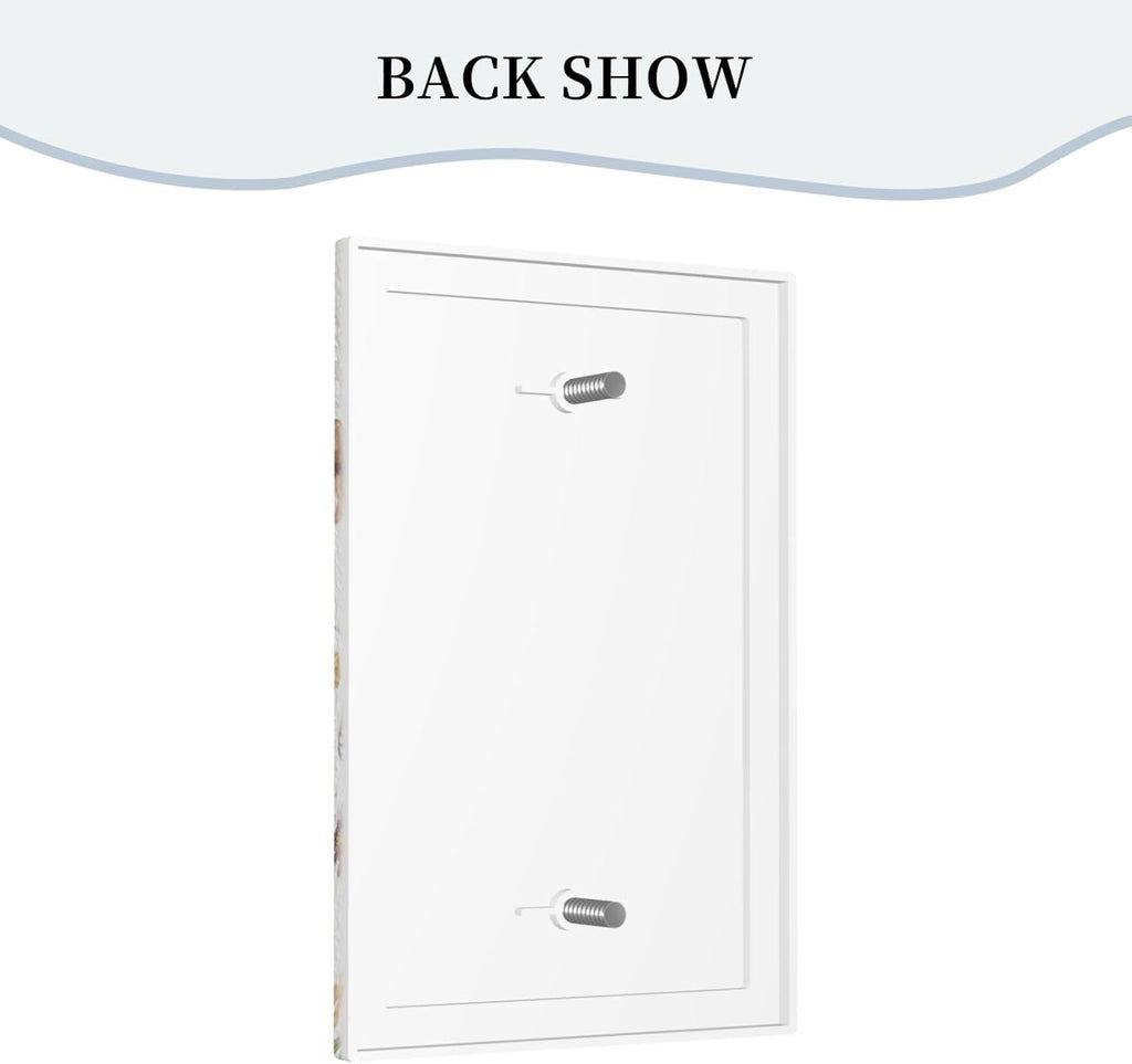 Decorative Light Switch Plate Covers Boho White Butterfly Rustic Flower 1 Gang No Device Single Blank Outlet Covers Wall Plate Light Switch Cover Plate Faceplate for Bedroom Home Decor