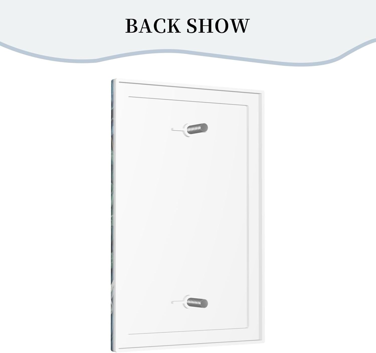 White Flowers Green Leaves Light Switch Covers No Device Wall Plate 1 Gang Decorative Blank Switchplate Electrical Faceplate for Country Living Bedroom Decor